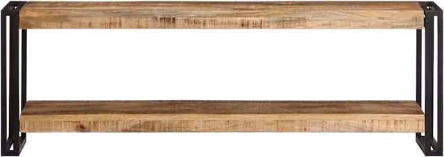 Berkfield Home Industrial TV Cabinet in Brown Rough Mango Wood, W/D/H: 120 x 30 x 40 cm – 1