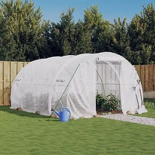 vidaXL Greenhouse with Steel Frame in White, 12 m², W/D/H: 4 x 3 x 2 m – 2