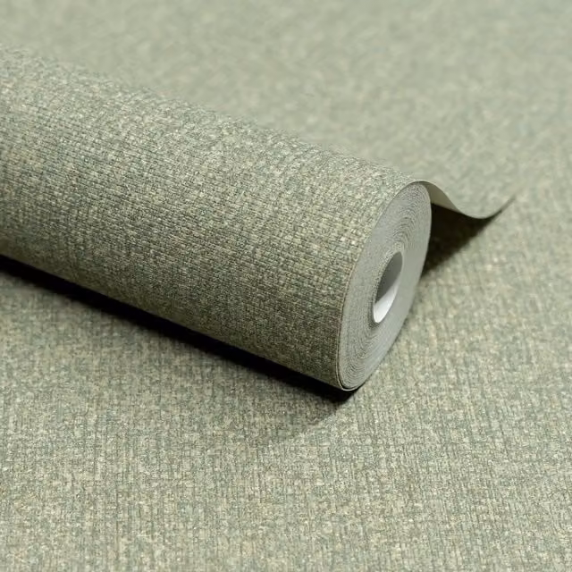 Grandeco Boutique Monroy Semi Plain Embossed Wallpaper in Green