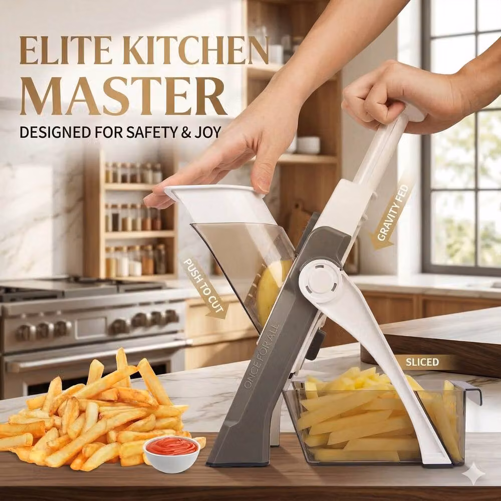 Dragodirect Mandoline Vegetable Slicer and Chopper with 4 Adjustable Modes in Grey – 3