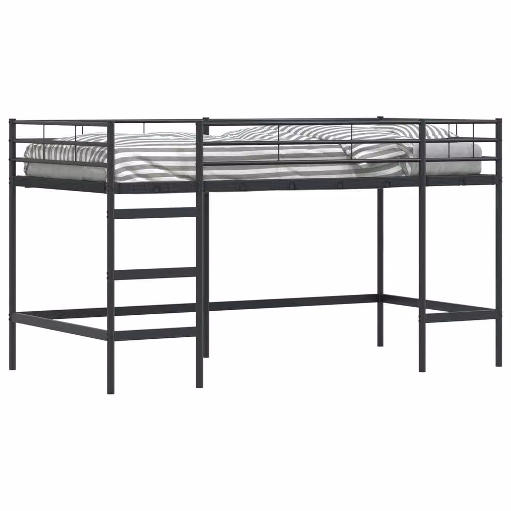 Berkfield Home Kids' Loft Bed Frame in Black Metal, W: 107 cm x L: 203 cm – 2