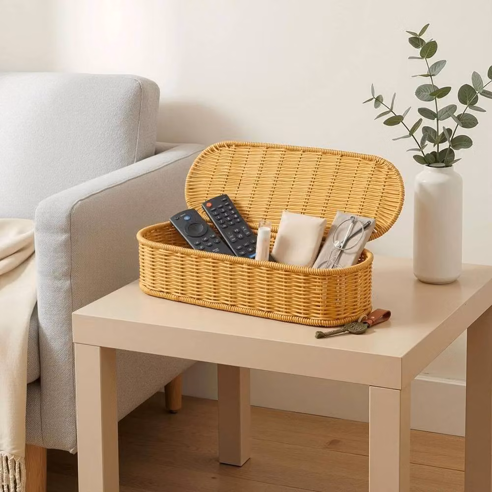 SPETLEK Handwoven Brown Rattan Storage Basket Decor Organizer – 2
