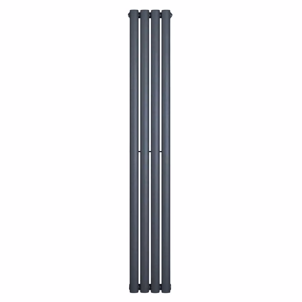 Monstershop Oval Single Column Steel Radiator in Anthracite Grey, H: 160 cm, W: 24 cm – 2