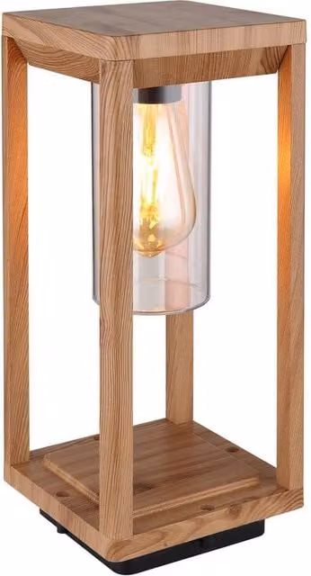 Netlighting Candela Outdoor Pedestal Light in Brown Wood Look with E27 Socket and IP44 Rating – 1