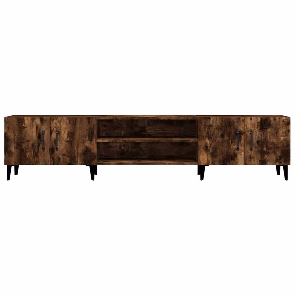 Berkfield Home Modern Smoked Oak TV Cabinet in Brown, W/D/H: 180 x 31.5 x 40 cm – 4