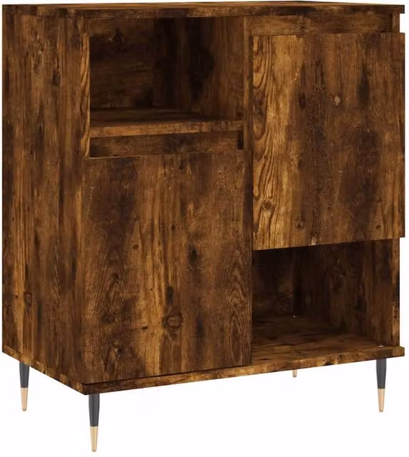 Berkfield Home Smoked Oak Sideboard in Brown, W/D/H: 60 x 35 x 70 cm