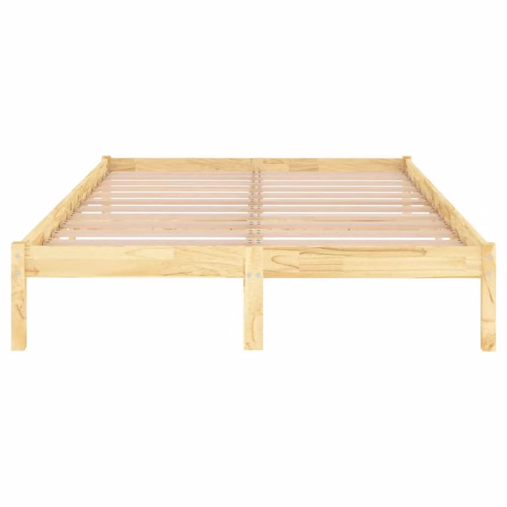 Berkfield Home Solid Wood Pine Bed Frame, Brown, W: 140 cm, D: 200 cm – 2