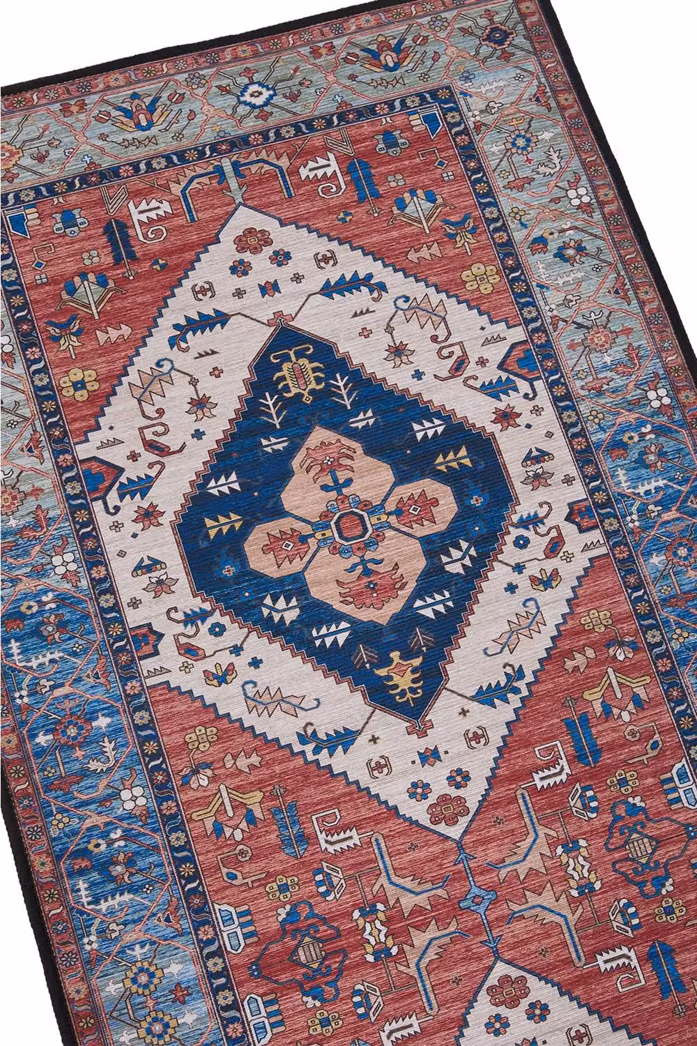 Living and Home Bohemian-Inspired Non-Slip Rectangular Runner Rug in Red and Multicolour, W: 50 cm, L: 120 cm – 5