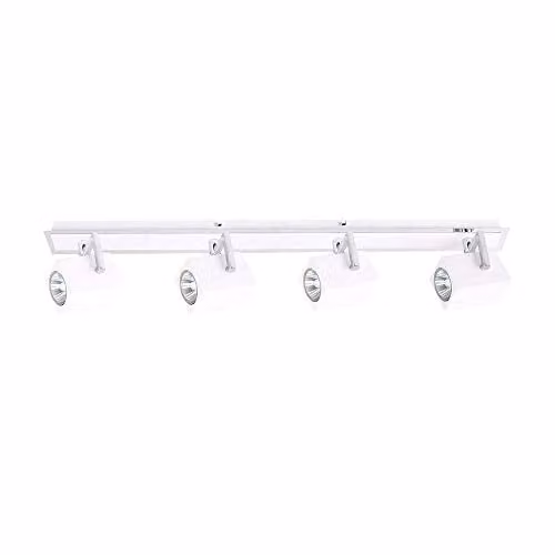 Netlighting Modern 4 Light Track Spotlights in Chrome with White Shades, GU10