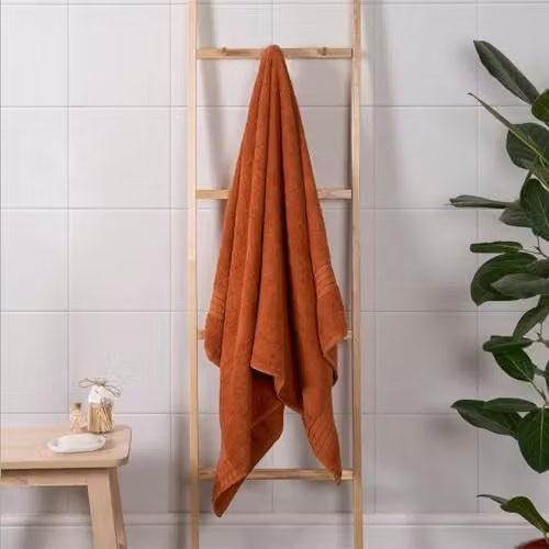 Brentfords 2 Pack of Extra Large Burnt Orange Cotton Bath Sheets – 4
