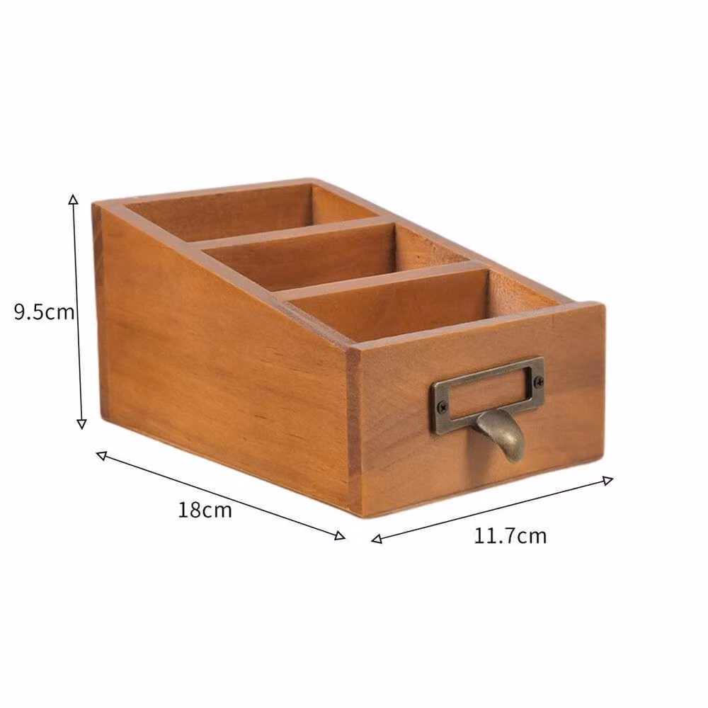 KORVIXA Solid Wood and Metal Desk Organiser in Brown, Width: 60 cm – 2