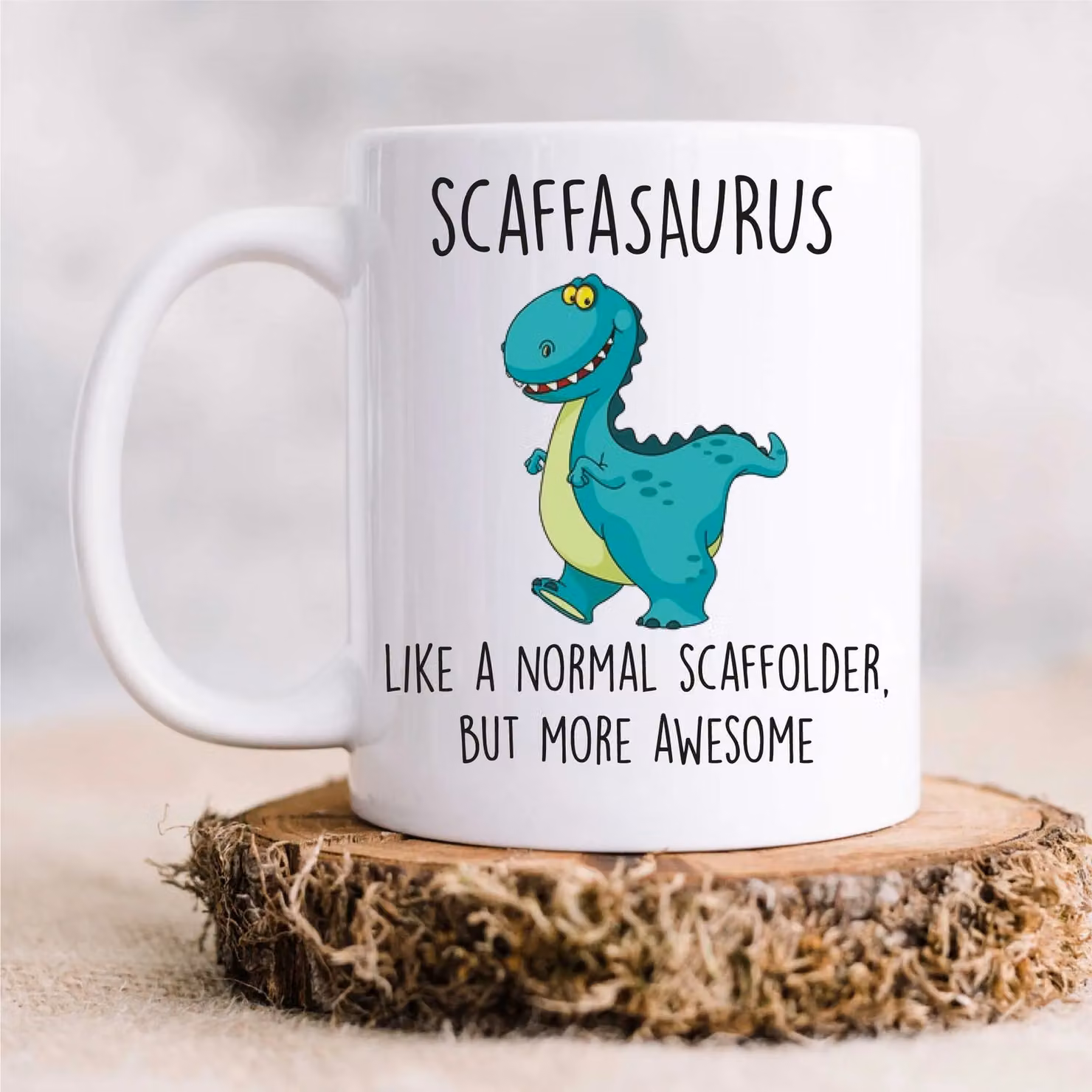 60 Second Makeover Scaffasaurus Ceramic Mug in White – 2