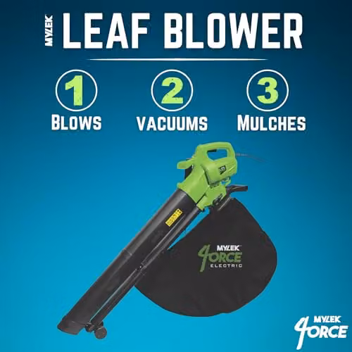 MYLEK Corded Leaf Blower and Vacuum Shredder Mulcher in Black and Green – 2