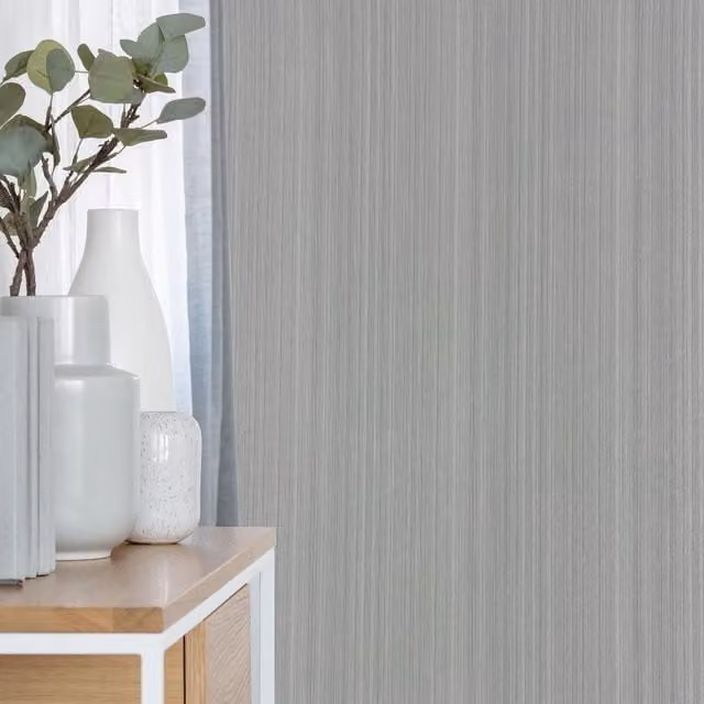 A.S. Création Superfresco Easy Glitter Stria Texture Wallpaper in Silver with Abstract Striped Modern Design