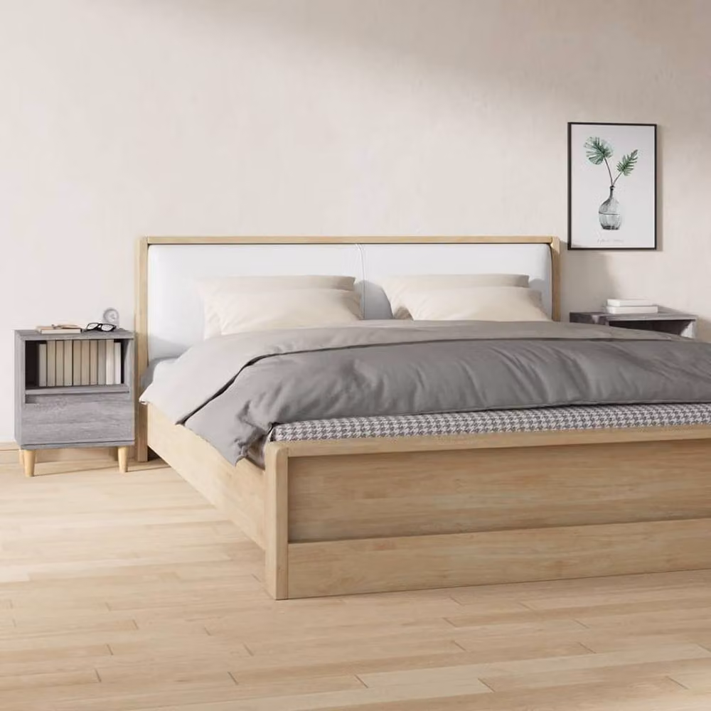 Berkfield Home Set of 2 Bedside Cabinets in Grey Sonoma, W/D/H: 40 x 35 x 50 cm – 2