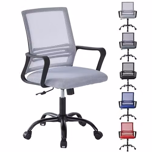 MCC Direct Ergonomic Swivel Mesh Office Chair in Grey