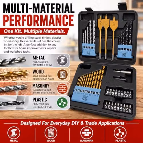 Lumberjack 46 Piece HSS Drill and Screwdriver Bit Set in Black and Multicolour – 2