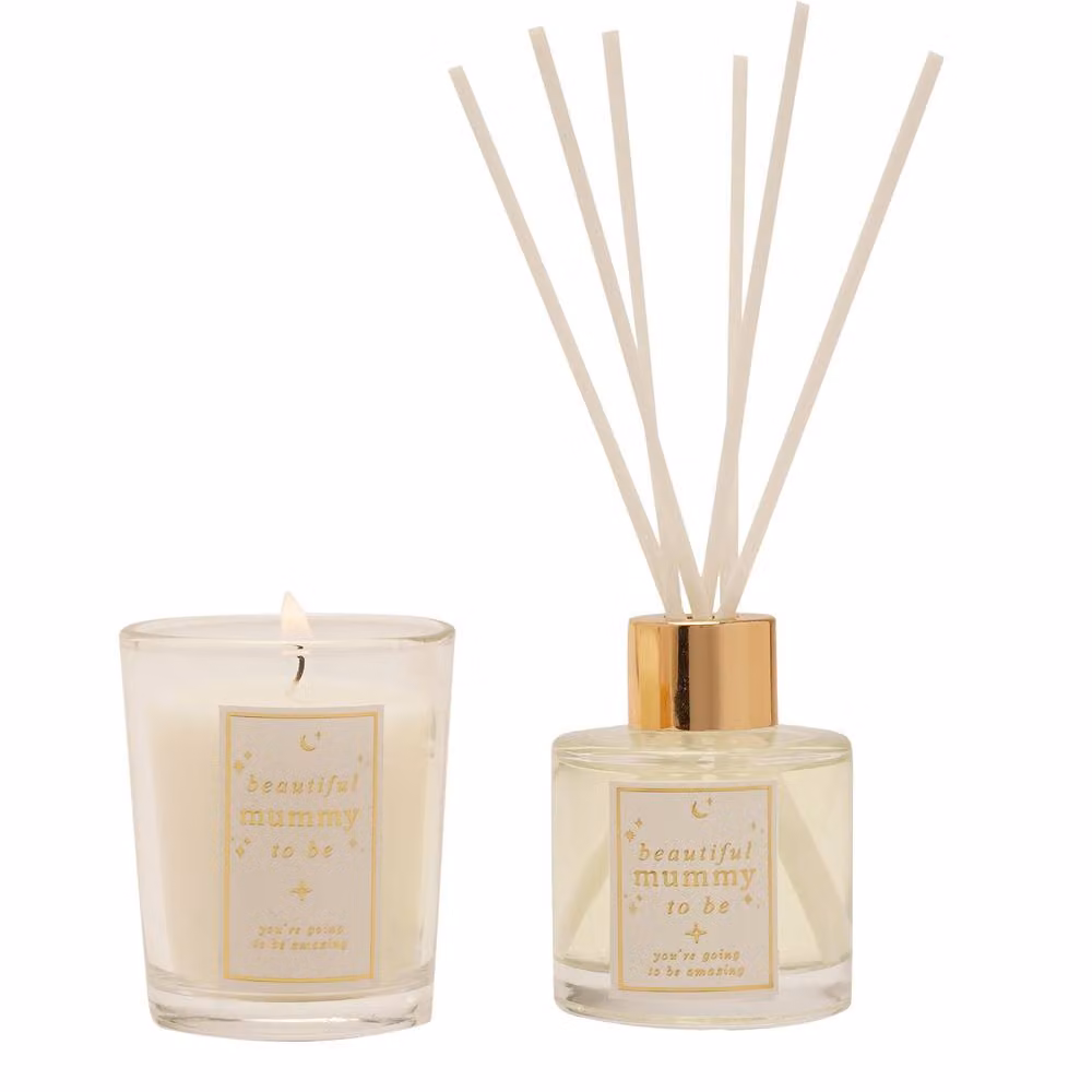 Bambino by Juliana Mummy To Be Women's Diffuser and Votive Candle Set in White, Pink and Gold – 2