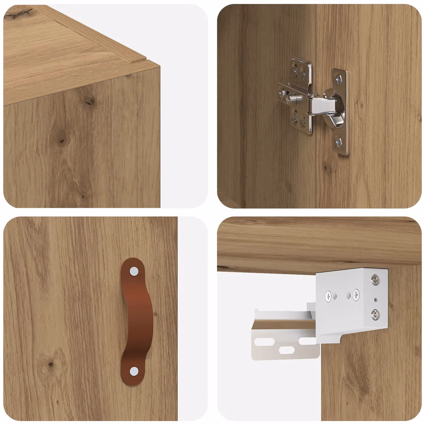 Berkfield Home Wall Mounted Brown Minimalist Cabinet with Hinged Doors and Internal Shelves W/D/H: 69.5 x 34 x 90 cm – 4