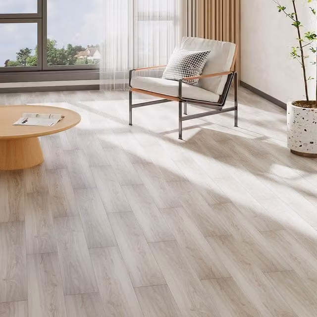 Lifeideas 20 Piece Wood Look Click Flooring Set in Beige and White