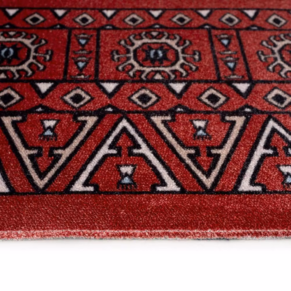 Kukoon Red Traditional Persian Style Velvet Texture Area Rug, W: 200 cm, D: 290 cm – 7