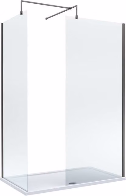 Balterley Walk-In Wetroom Bundle in Silver with Gunmetal Accents, W: 1400 mm, D: 700 mm
