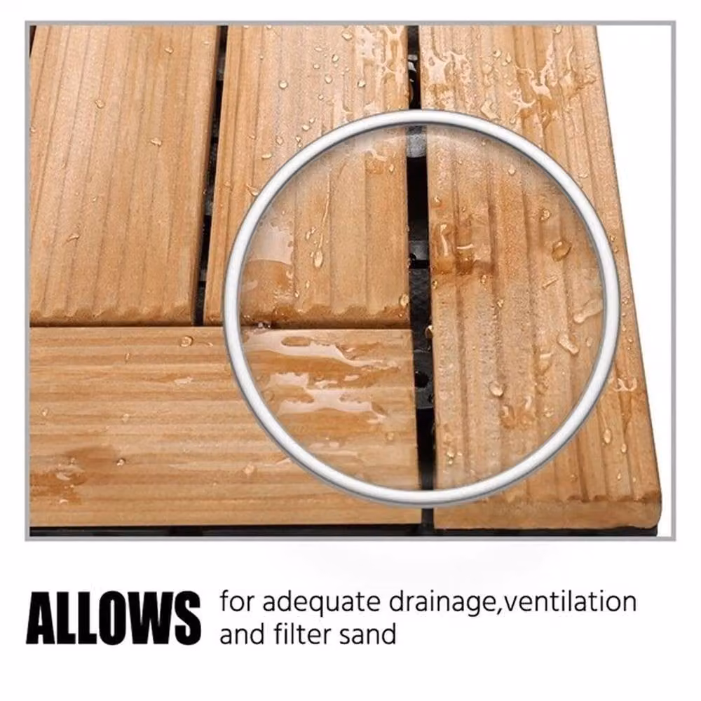 Kelvenix Interlocking Click System Flooring Tiles in Brown Natural Wood, W: 520 cm, L: 1000 cm – 2
