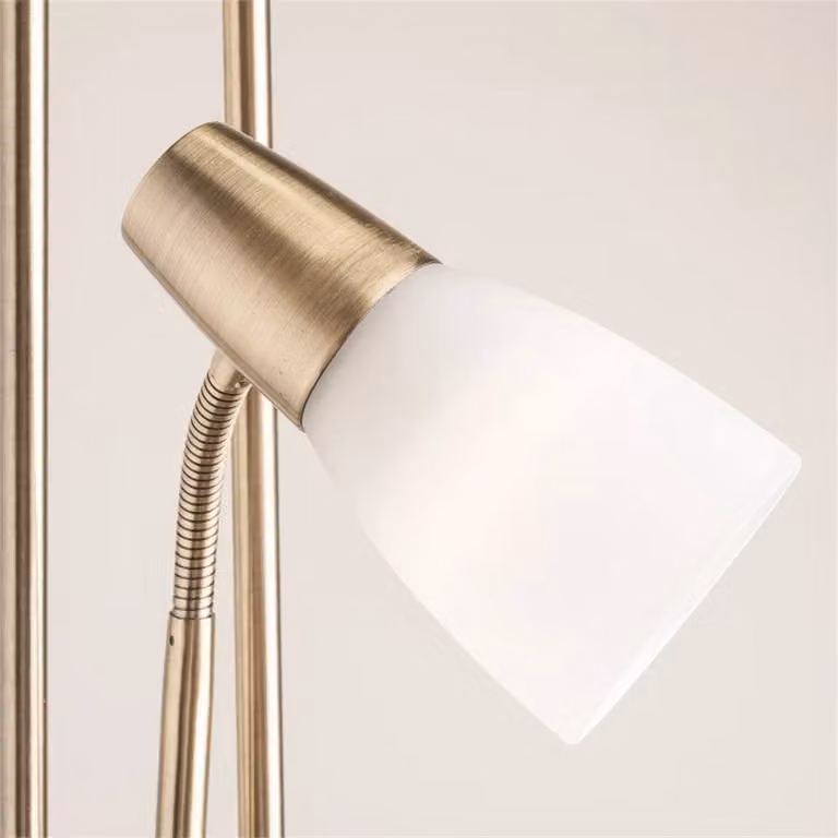 SPETLEK Mother and Child Adjustable Floor Lamp in Antique Brass and Gold