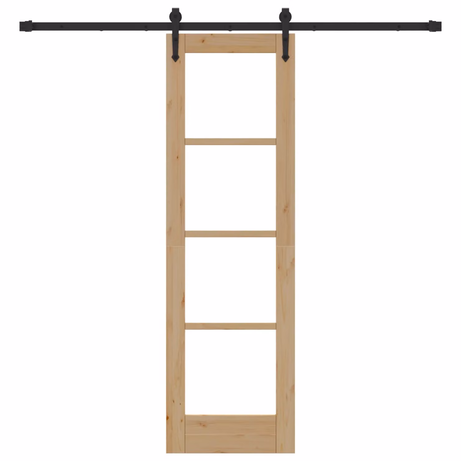 Berkfield Home Modern Sliding Door with Hardware Set in Black Solid Wood, W: 61 cm, H: 198.5 cm