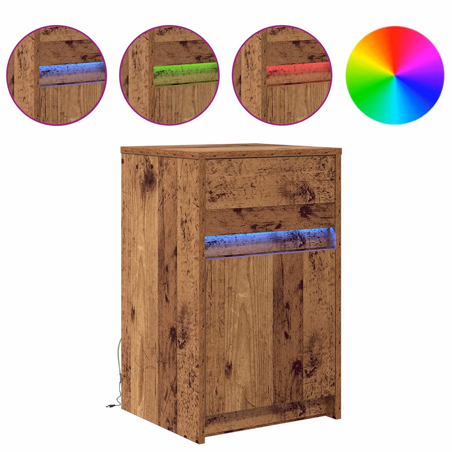Berkfield Home Set of 2 Modern Bedside Cabinets in Brown, W/D/H: 38 x 34 x 61 cm – 3