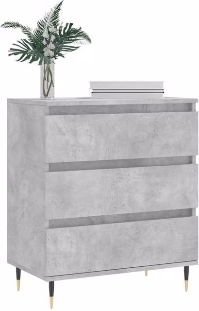 Berkfield Home Sideboard in Concrete Grey, W/D/H: 60 x 35 x 70 cm – 1