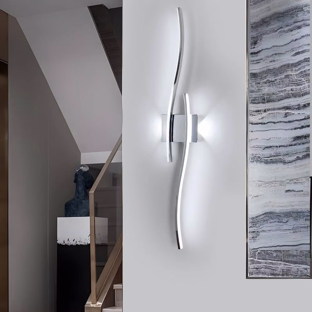 Goeco LED Wall Light in Silver, 27W, 6500K Cool White, Length: 89 cm – 3