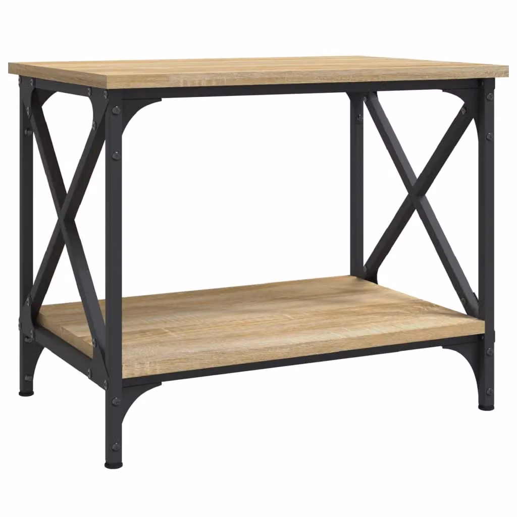Berkfield Home Sonoma Oak Side Table in Brown, W: 55 cm, D: 38 cm, H: 45 cm – 2