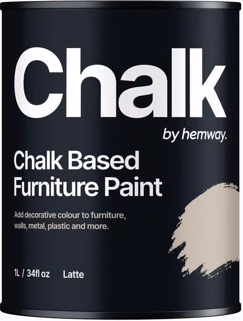 Hemway Chalk Based Furniture Paint in Flat Matt Latte Brown, 1L