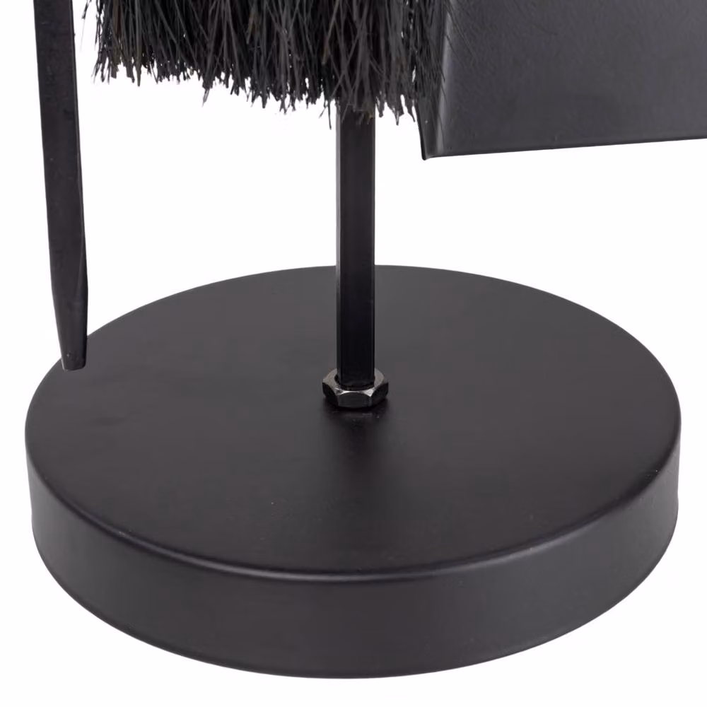JVL Alderley 3 Piece Freestanding Metal Fireplace Companion Set with Stand, Black – 4
