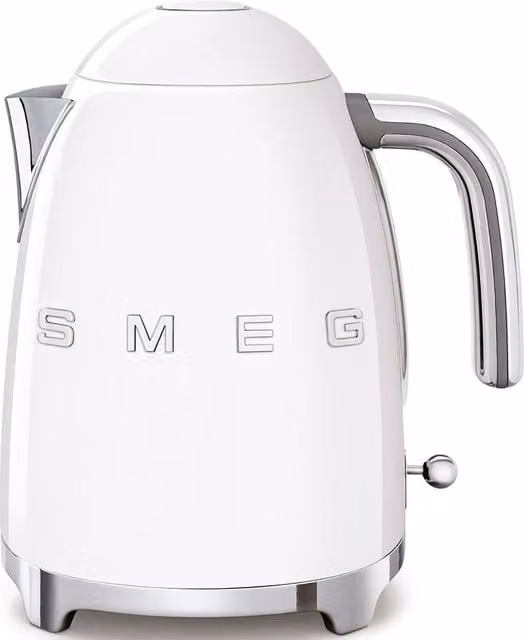 Smeg 50s Style Gloss Stainless Steel Kettle in White – 1