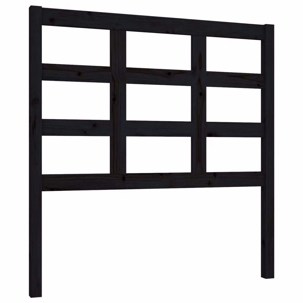 Berkfield Home Rustic Solid Pine Bed Headboard, Black, W: 95.5 cm, D: 4 cm, H: 100 cm – 2