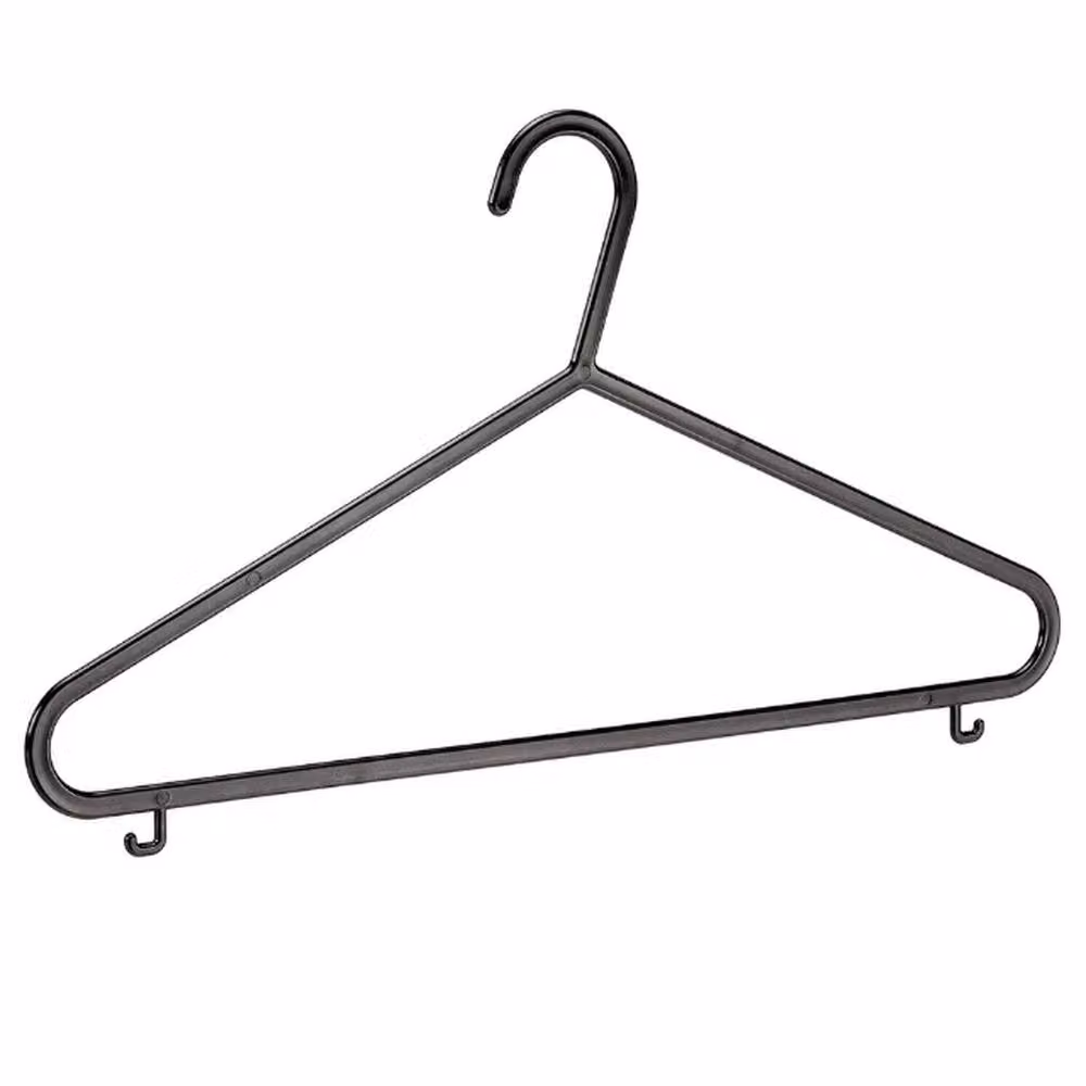 VOGREX 50-Piece Black Slim Plastic Clothes Hangers with Trouser Bar – 2