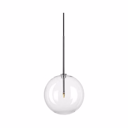 Ideal Lux Equinoxe Sphere Globe Pendant Ceiling Light in Chrome and Transparent Glass