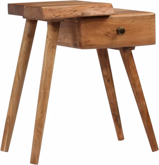Berkfield Home Solid Acacia Wood Bedside Table in Brown, W/D/H: 45 x 32 x 55 cm – 1