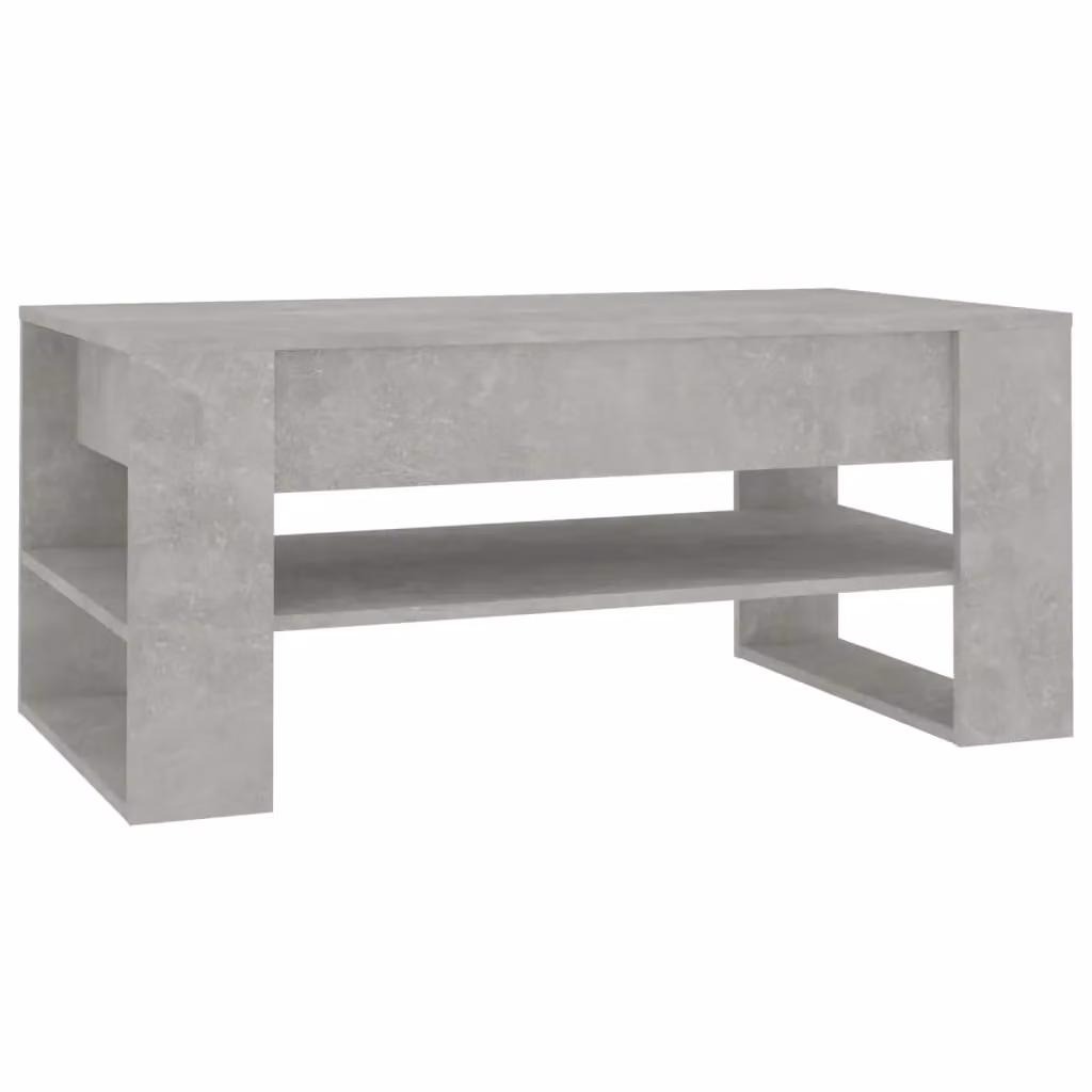 Berkfield Home Modern Rectangular Coffee Table in Concrete Grey, W/D/H: 102 x 55 x 45 cm – 2