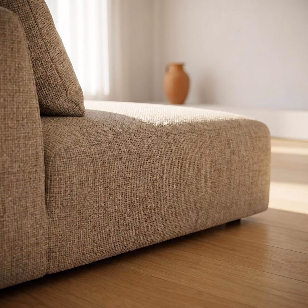 Abakus Direct Tokyo Single Seat Lounge Chair in Taupe Brushed Tweed Fabric – 2