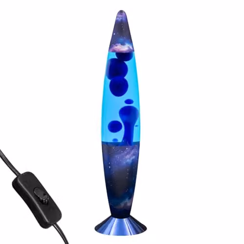 Global Gizmos 49009 Galaxy Lava Lamp in Blue with Matte Pattern Base, Height: 40.64 cm – 1