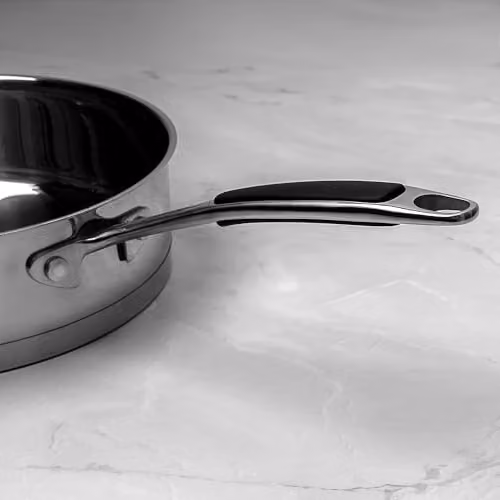 Prochef Stainless Steel Saute Pan with Glass Lid, Silver, Diameter: 26 cm, Height: 7.4 cm – 2