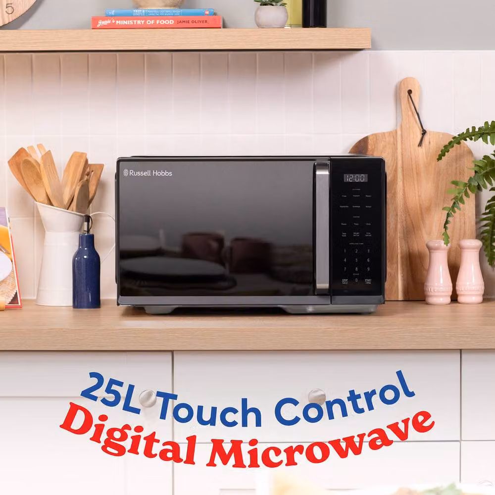 Russell Hobbs RHMT2512B Digital Solo Microwave with Touch Control, 25L, 900W, Black – 3