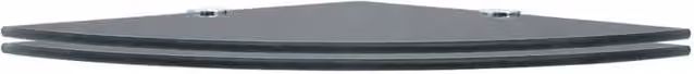 Berkfield Home Set of 2 Black Glass Corner Shelves with Chrome Metal Supports, 35 x 35 cm