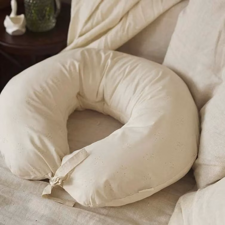 Avery Row Wild Chamomile Wrap Around Nursing Pillow in Organic Beige Cotton – 3