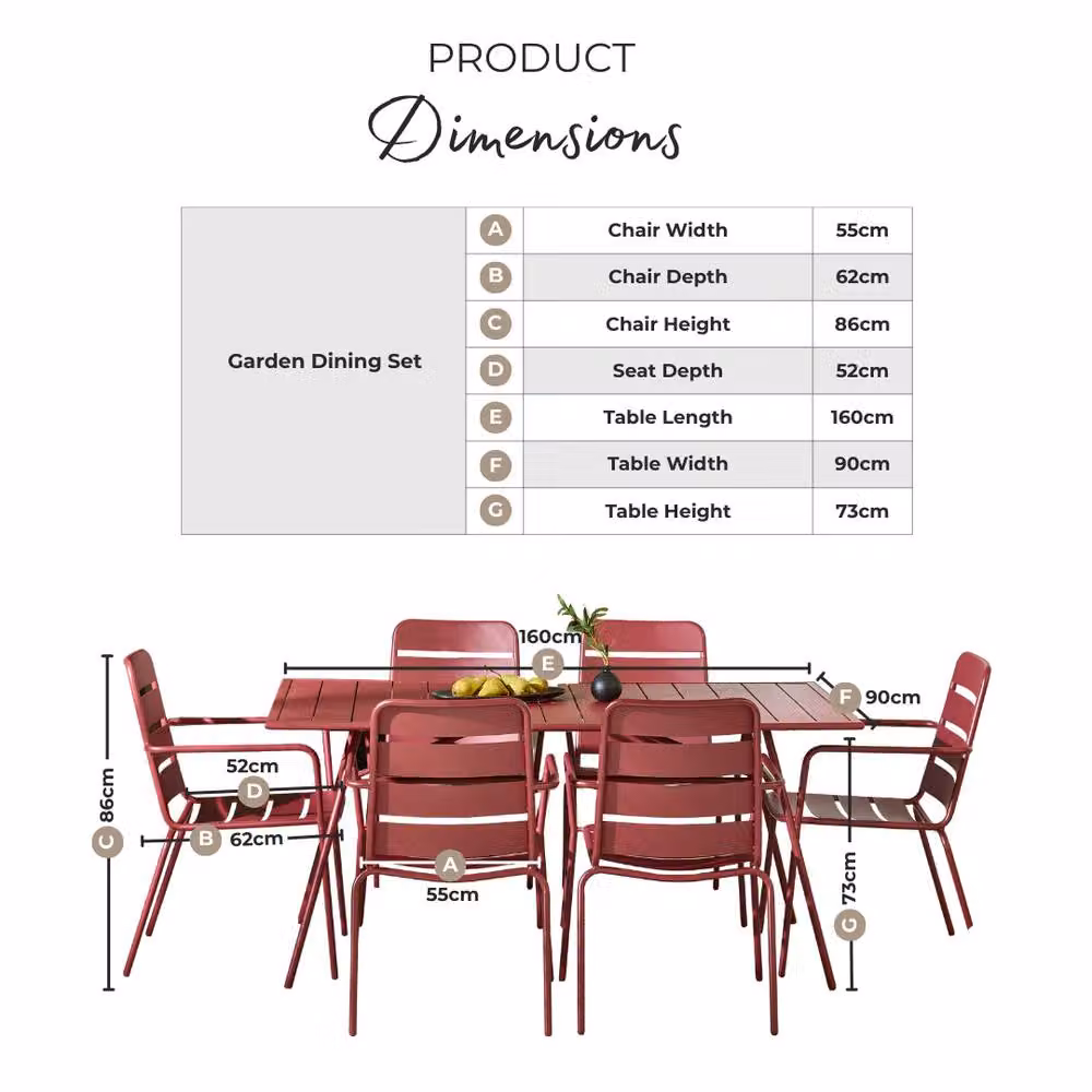 Furniturebox UK Leros 6 Seat Metal Garden Dining Set in Green – 4