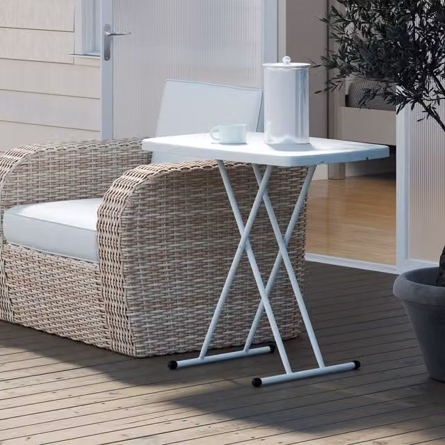 Outsunny Minimalist Folding Coffee Table in White