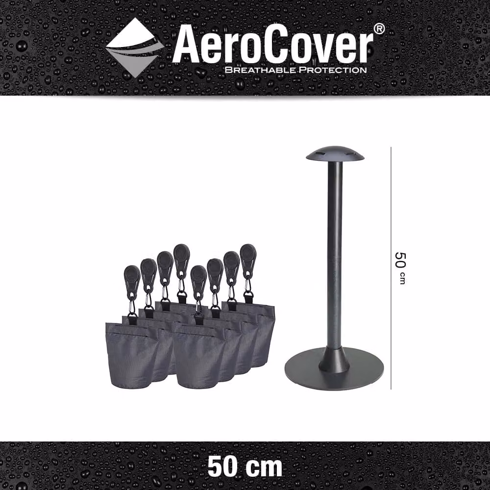 Ruma AeroCover Garden Furniture Cover with Sandbags and Support Pole in Dark Grey – 1